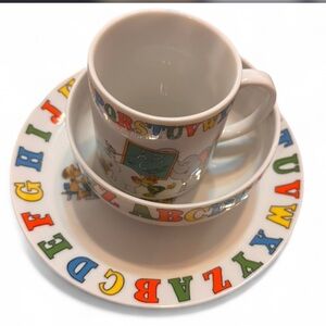 Vintage Vagabond Kids Alphabet Dinnerware Set made in Japan Porcelain